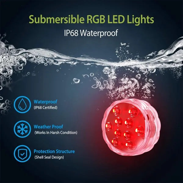 4Pcs Waterproof Underwater Color Changing Lamps with Remote