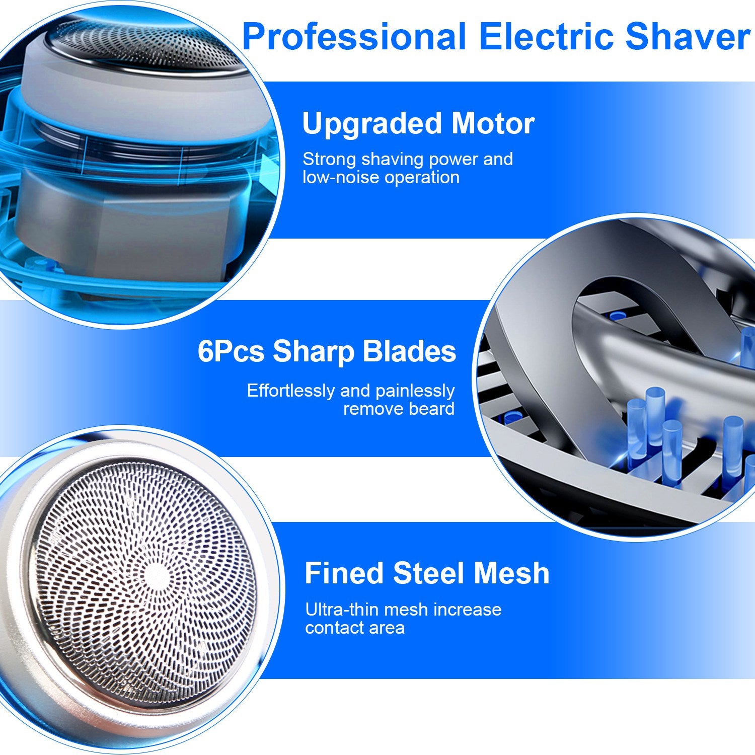 1Pc Portable Electric Shaver Razor for Men