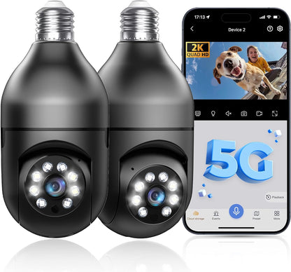Light Bulb Security Camera 2.4GHz 5G with Wi-Fi