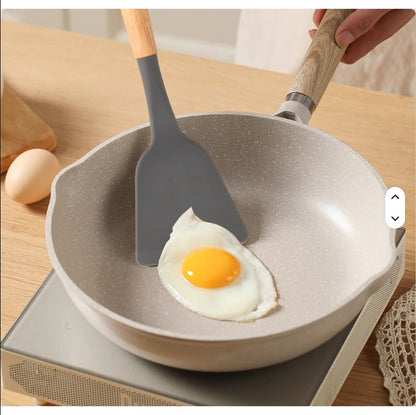 Non-Stick Silicon 12 Pcs Heat Resistant Wooden Handle