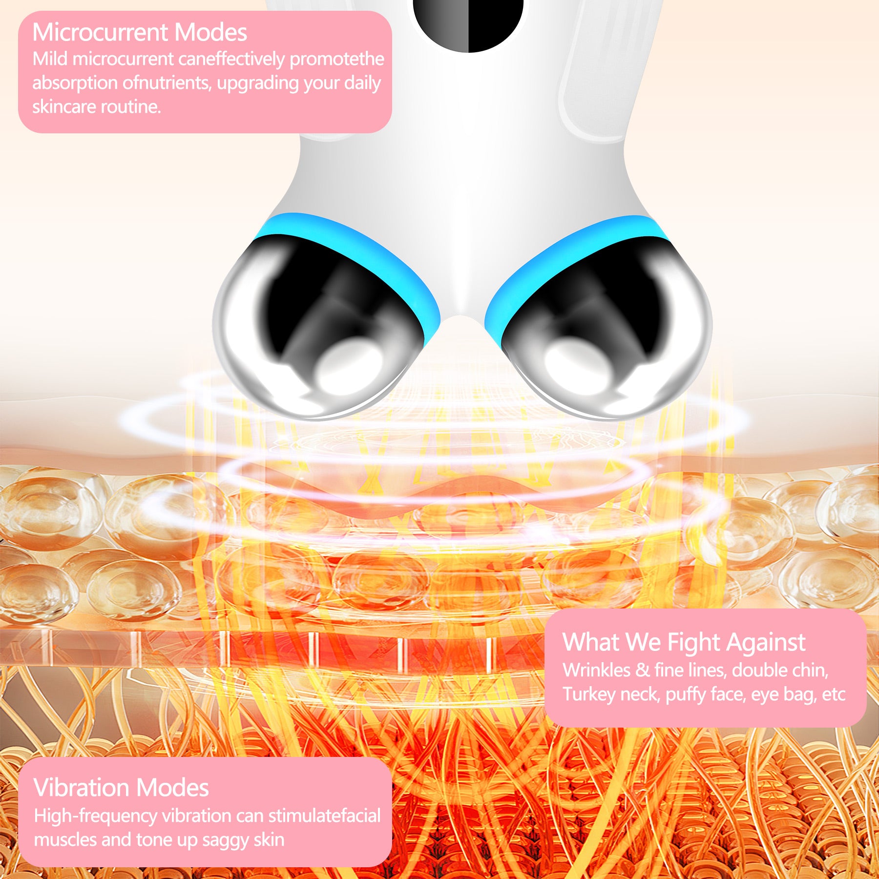 Anti-Aging and Wrinkles Microcurrent Facial Device
