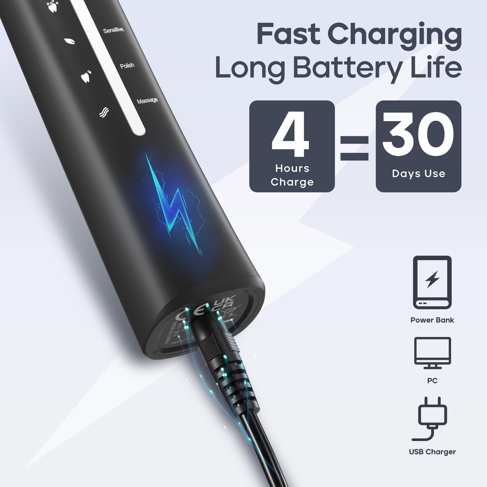 SEAGO Manufacturer SG958 Teeth Whitening Oral Care 5 Cleaning Modes Rechargeable Power  Electric Toothbrushes For Gifts