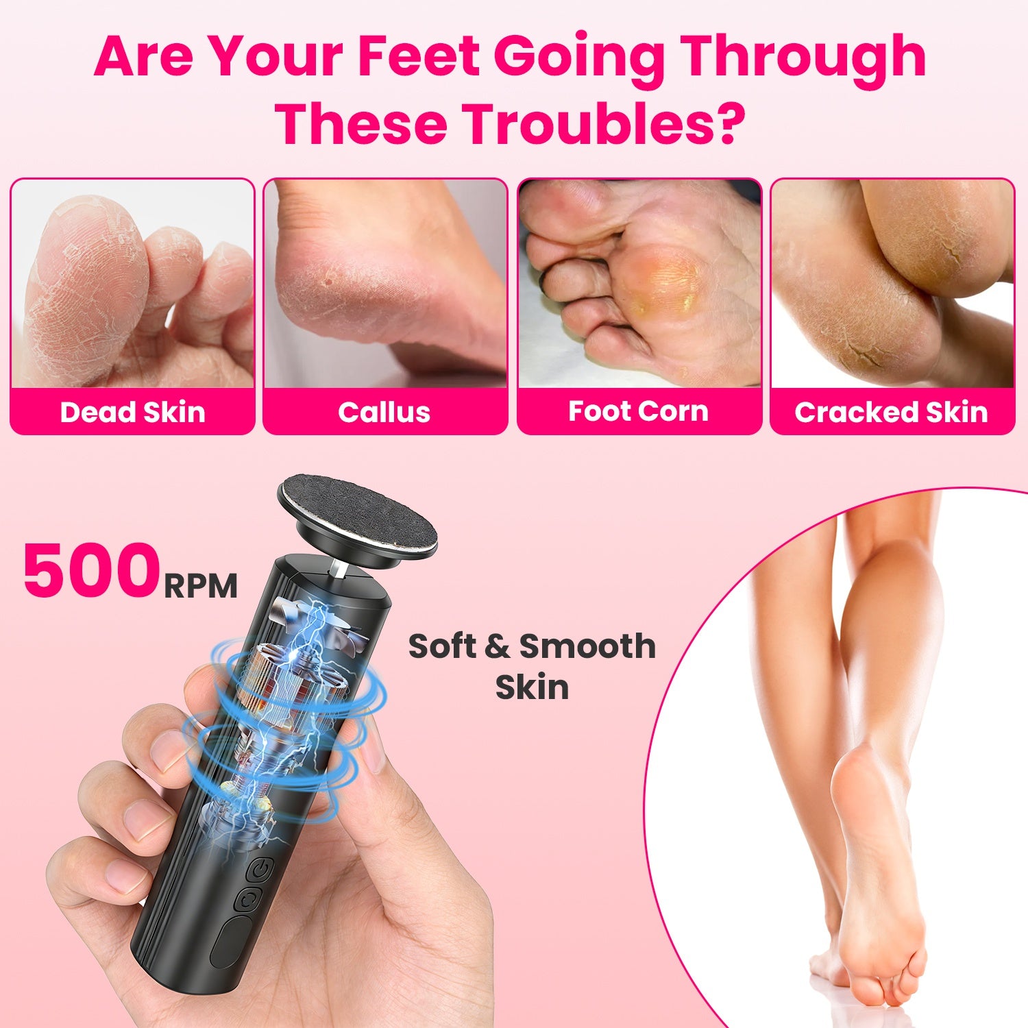 2 In 1 Electric Foot Callus Remover