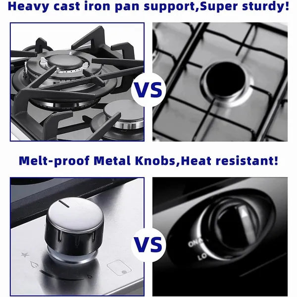 Kitchen Gas Cooktop 2 Dual Burners