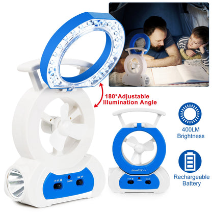 Desk Cooling Fan With 180Degree Adjustable LED Lamp