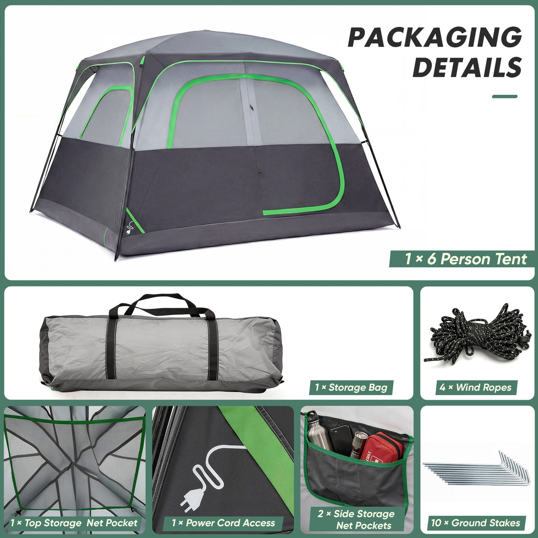 6-person Waterproof and Windproof Family Camping