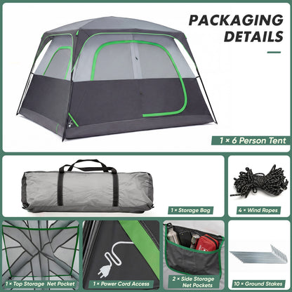 6-person Waterproof and Windproof Family Camping