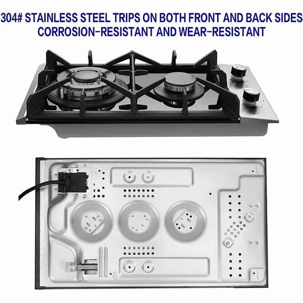 Kitchen Gas Cooktop 2 Dual Burners