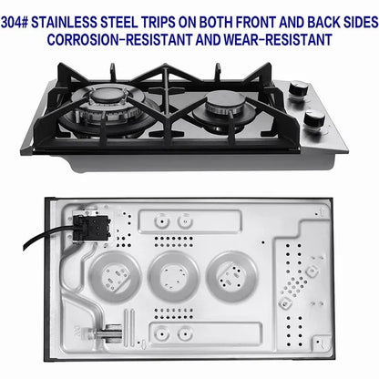 Kitchen Gas Cooktop 2 Dual Burners