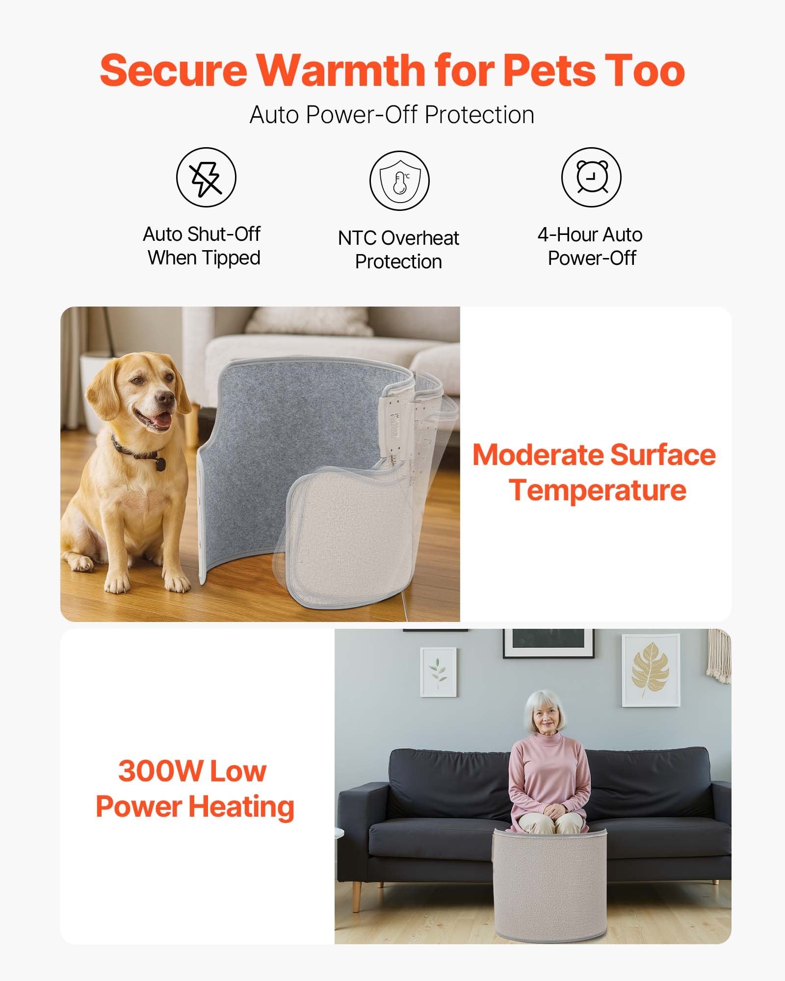 Under Desk Space Heater, Rollable Foot Warmer