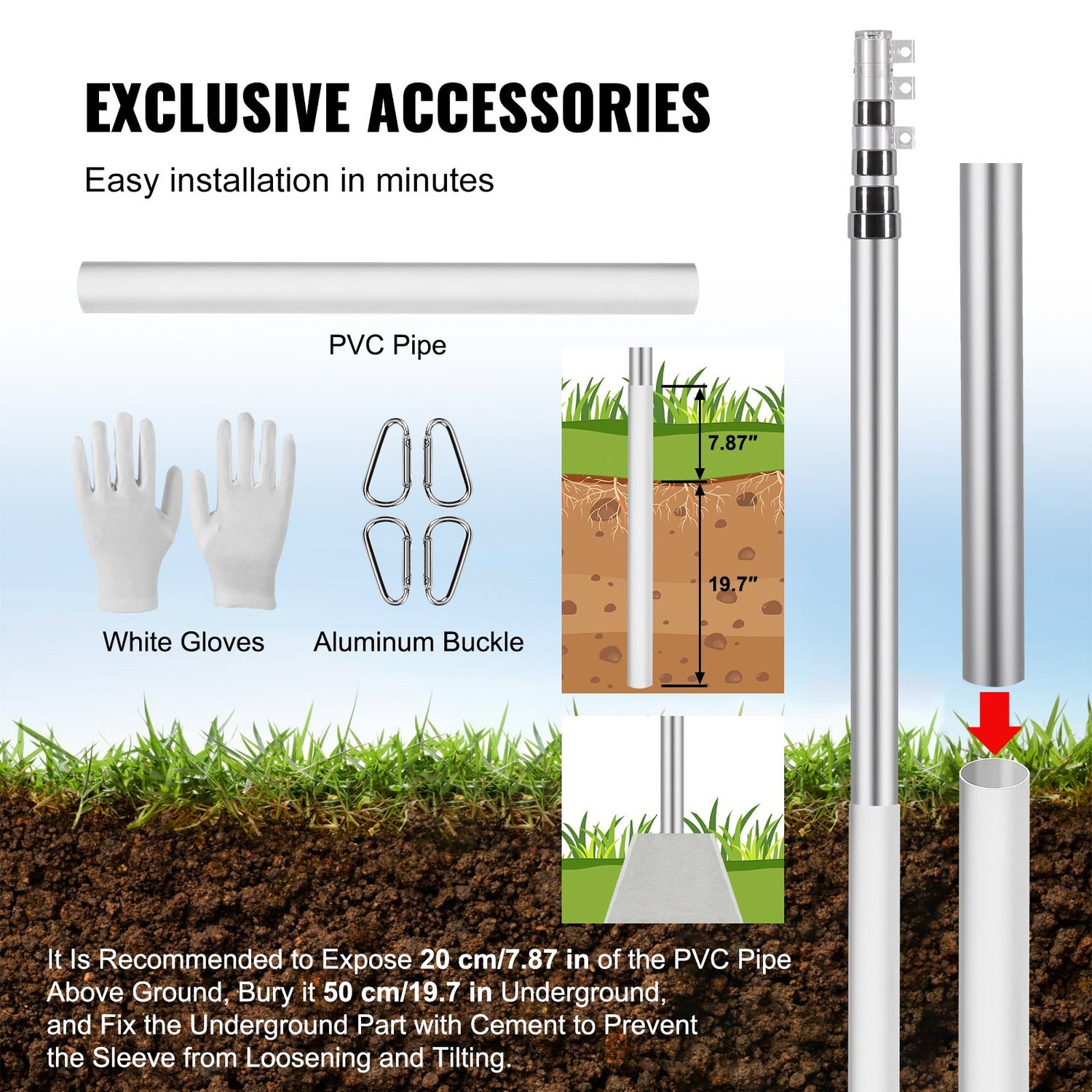 20FT Telescoping Flagpole Kit