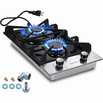 Kitchen Gas Cooktop 2 Dual Burners