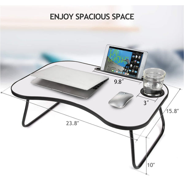 Portable Laptop Desk, Gray And White