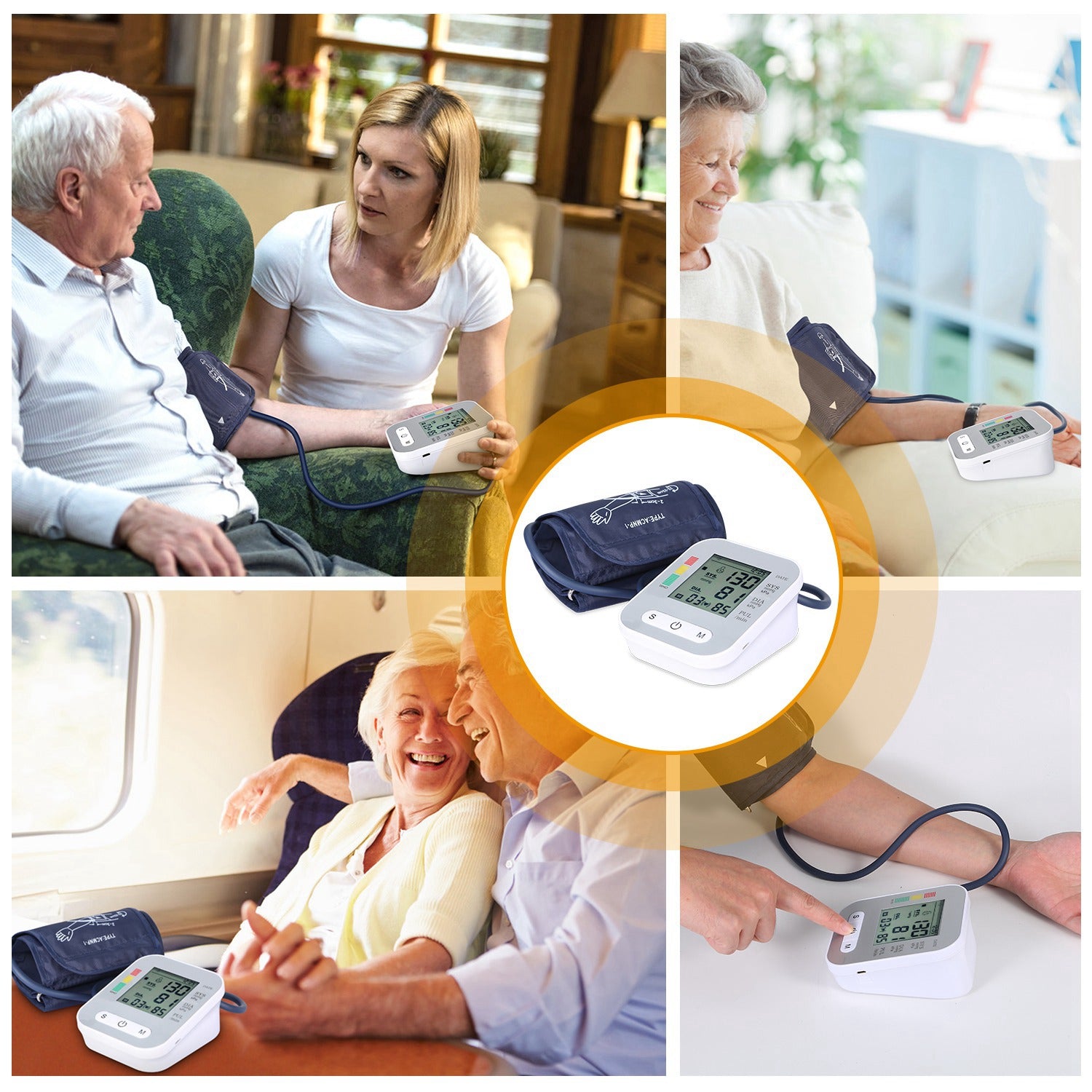1Pc Digital Arm Blood Pressure Monitor with Voice