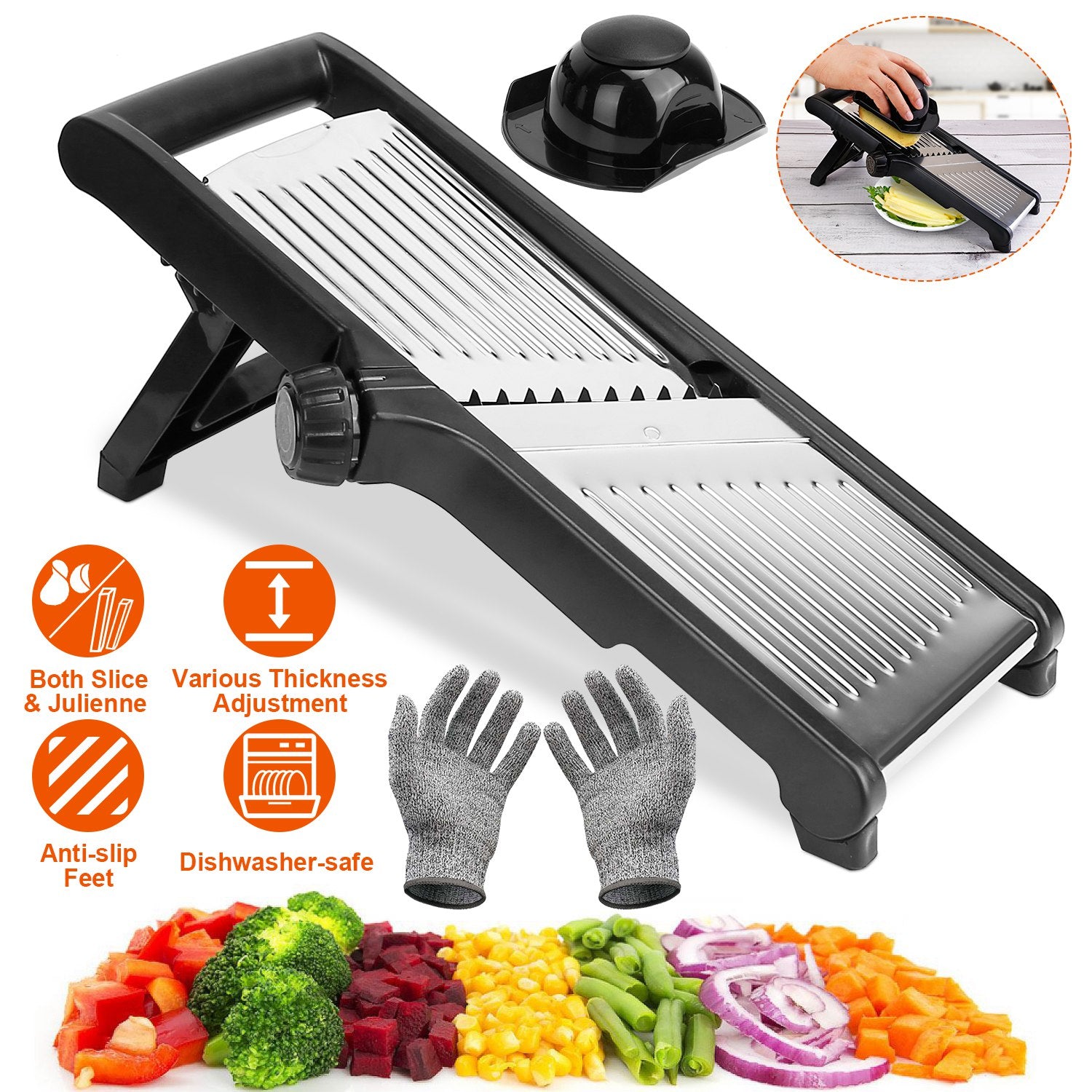 1Pc Mandoline Food Slicer Stainless Steel Vegetable Cutter