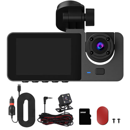 3 Channel Dash Cam Front Inside Rear for Vehicles