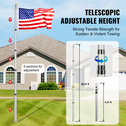 20FT Telescoping Flagpole Kit