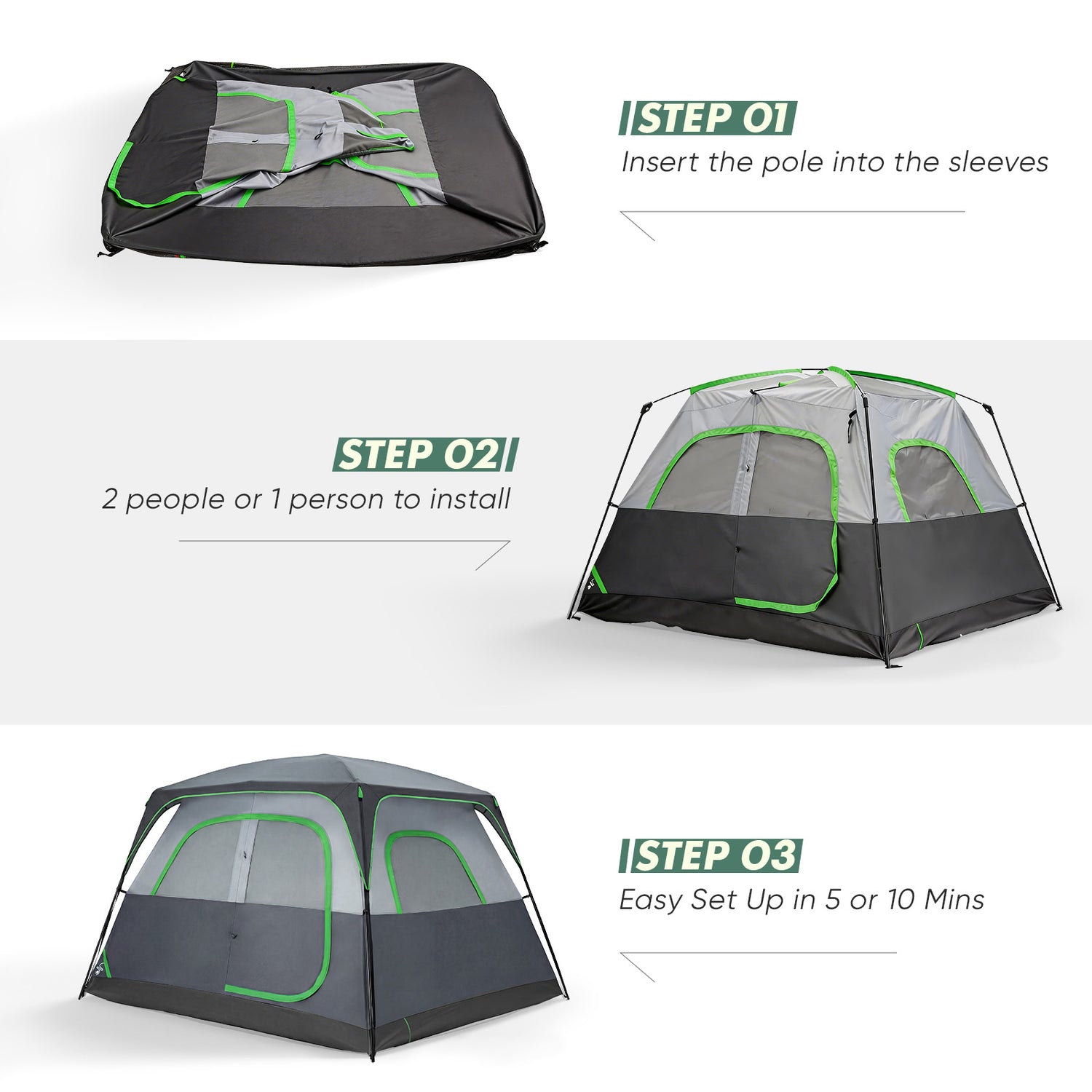 6-person Waterproof and Windproof Family Camping