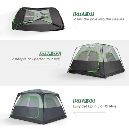 6-person Waterproof and Windproof Family Camping