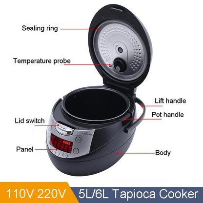 Tapioca Cooker Milk Tea Shop Pearl Cooker Bubble Tea Pearl Warmer Pot Taro ball Sago Red Bean Cooker Machine 900W