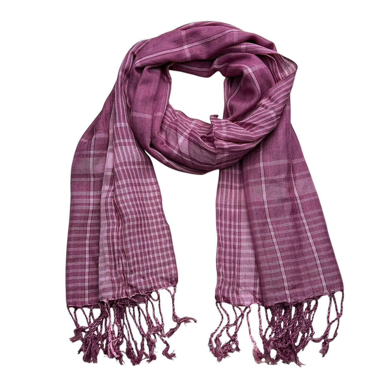 2pcs Bright Color Block Fuchsia Yarn-Dyed