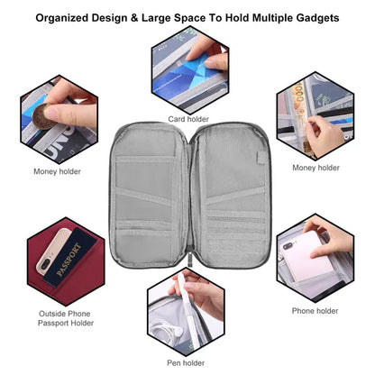 Travel Passport Wallet 12Cells Ticket ID Credit Card Holder