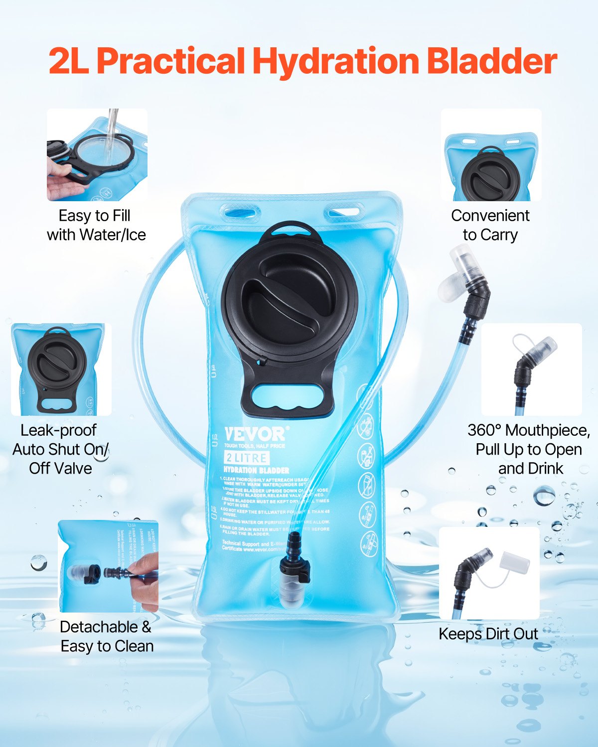 Hydration Backpack With 2L TPU Water