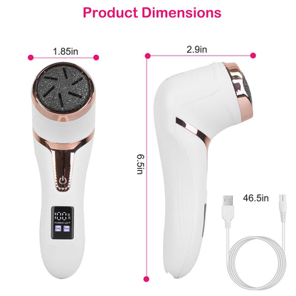 17Pcs Electric Foot Callus Remover with Vacuum Foot Grinder