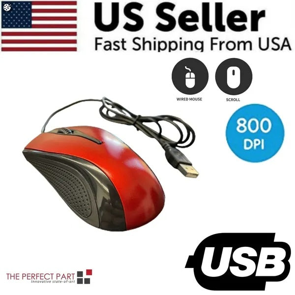 USB 2.0 Optical Wired Scroll Wheel Mouse