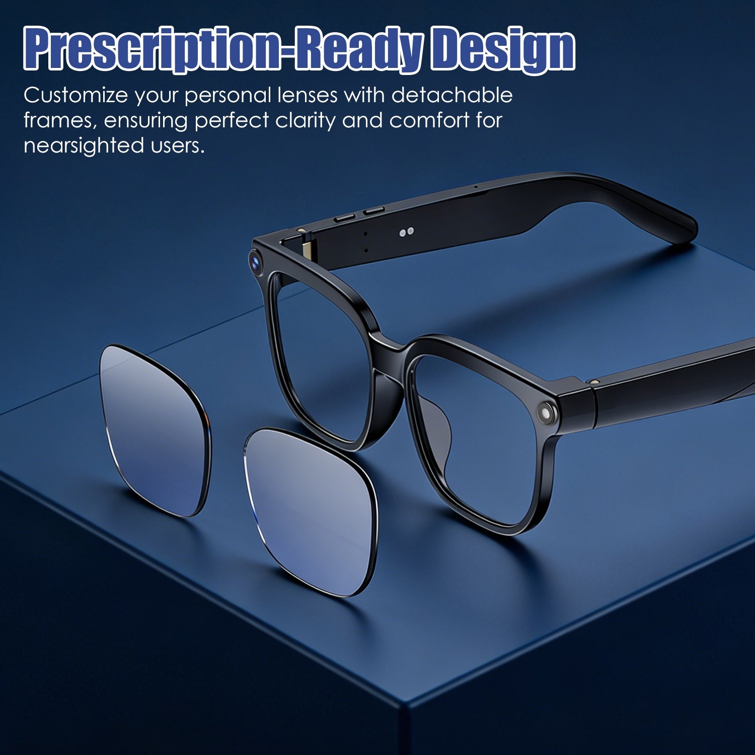 1Pc AI Smart Glasses with Camera and Audio