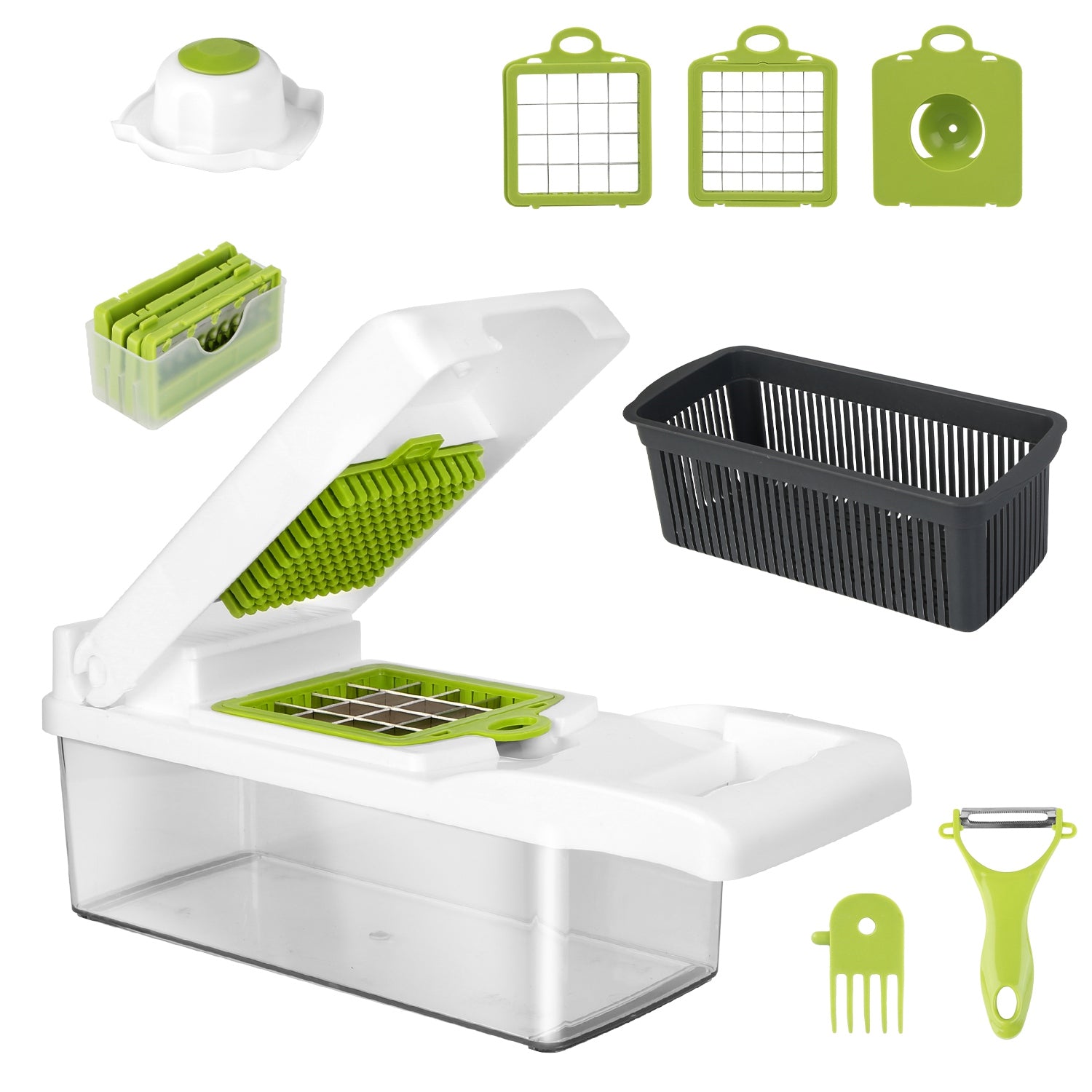 1Set 12 In 1 Vegetable Chopper With Container