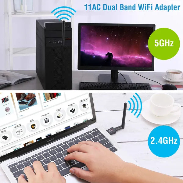 USB Wi-Fi Adapter AC600Mbps 5G/2.4G
