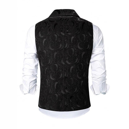 Mens Double-Breasted Chain-Attached Suit Vest