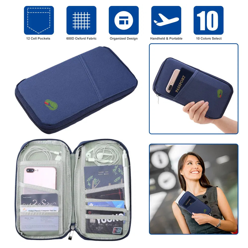 Travel Passport Wallet 12Cells Ticket ID Credit Card Holder