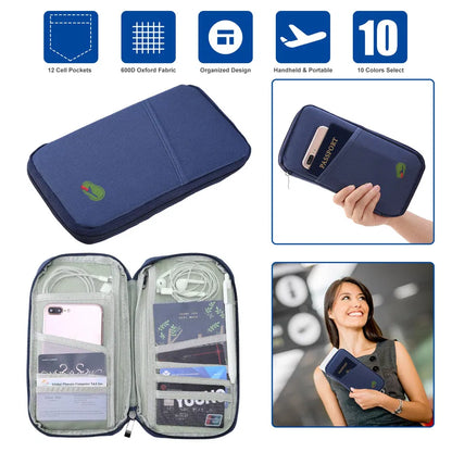 Travel Passport Wallet 12Cells Ticket ID Credit Card Holder