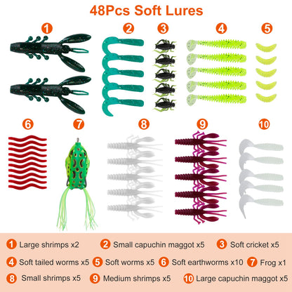 383Pcs Fishing Lures Tackle Box Bass Fishing Animated Lure Crankbaits