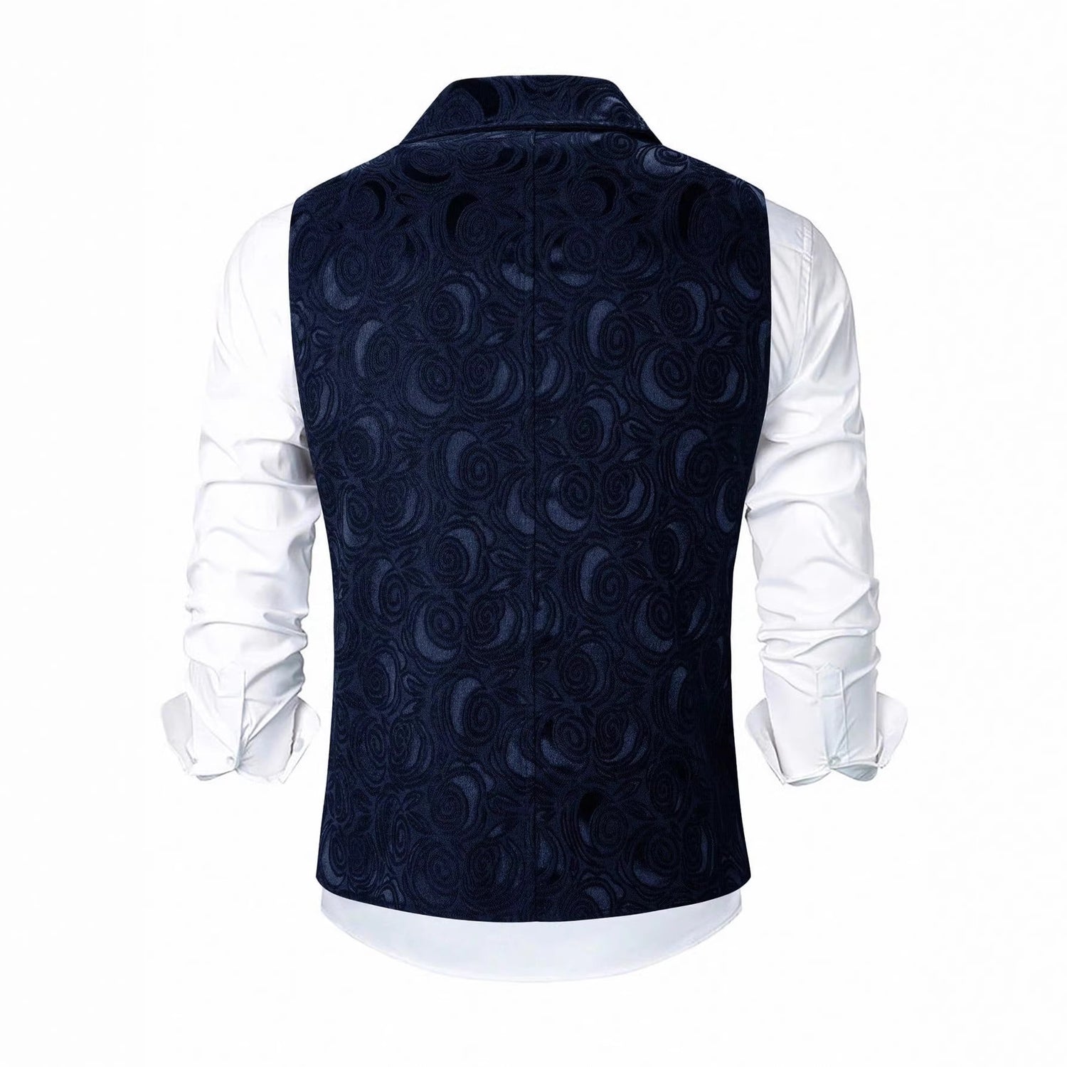 Mens Double-Breasted Chain-Attached Suit Vest