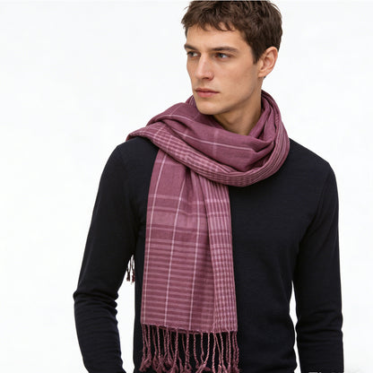 2pcs Bright Color Block Fuchsia Yarn-Dyed