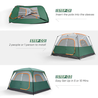 6-person Waterproof and Windproof Family Camping