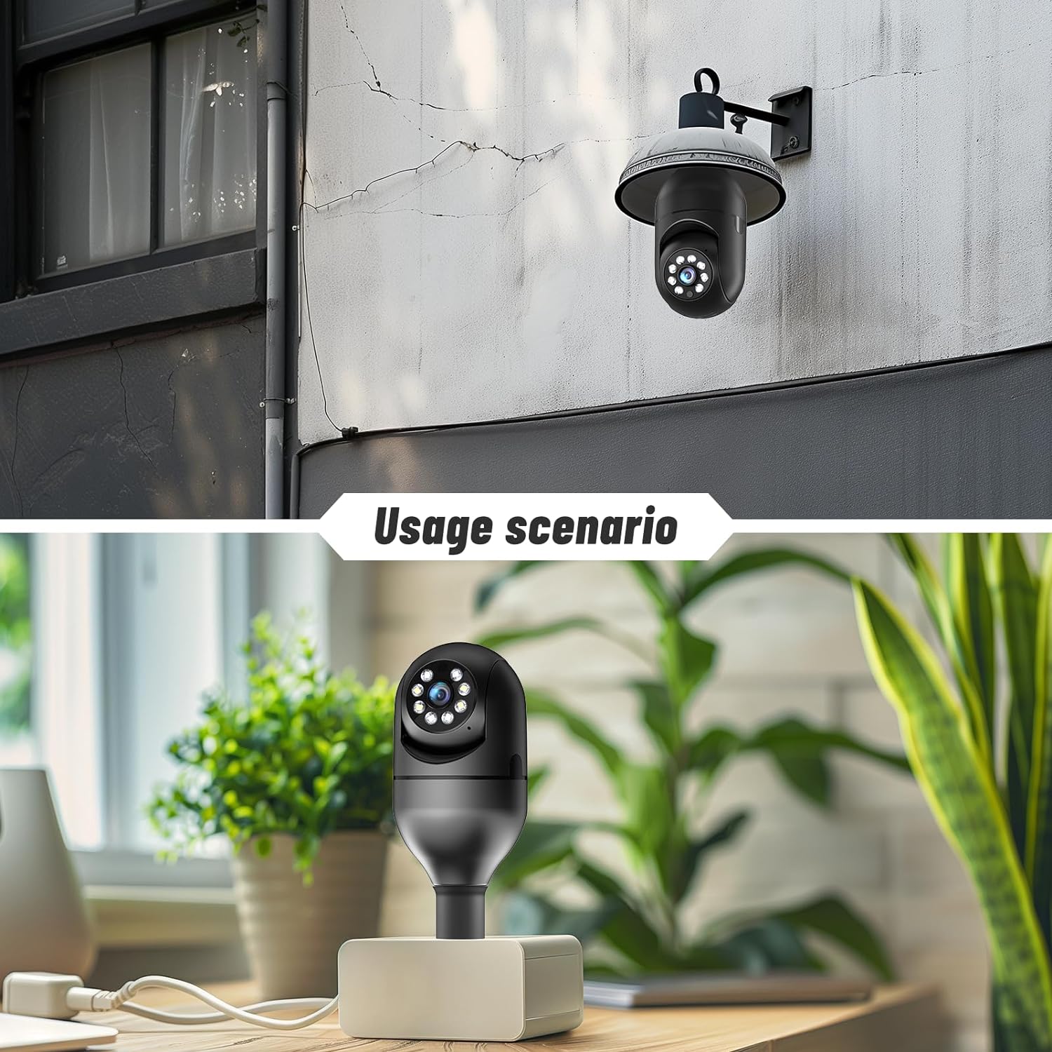Light Bulb Security Camera 2.4GHz 5G with Wi-Fi