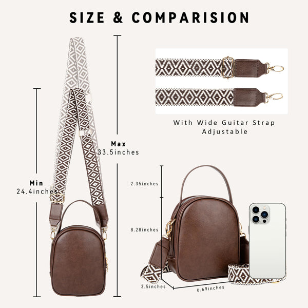 Small Crossbody Bag for Women With 2 Zippers
