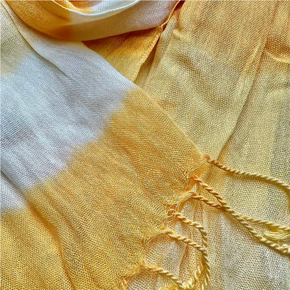 Yellow Floral Pattern Printed Scarf