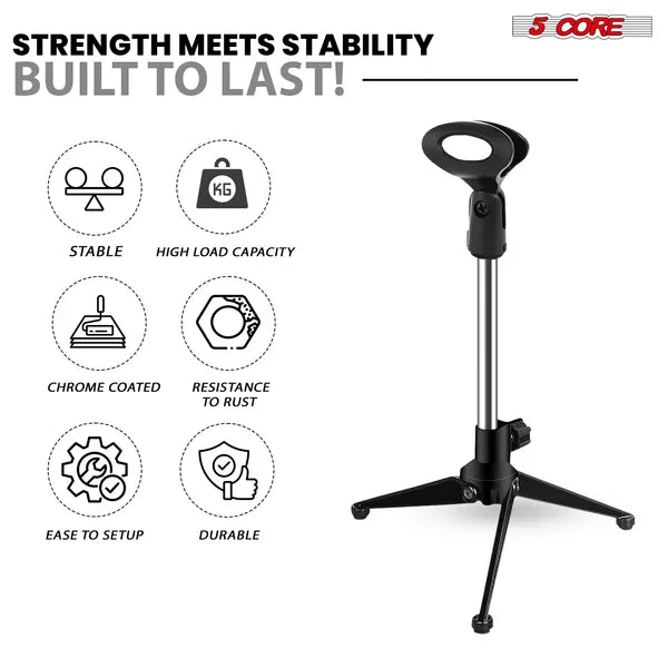 5Core Desktop Mic Stand Universal Tripod