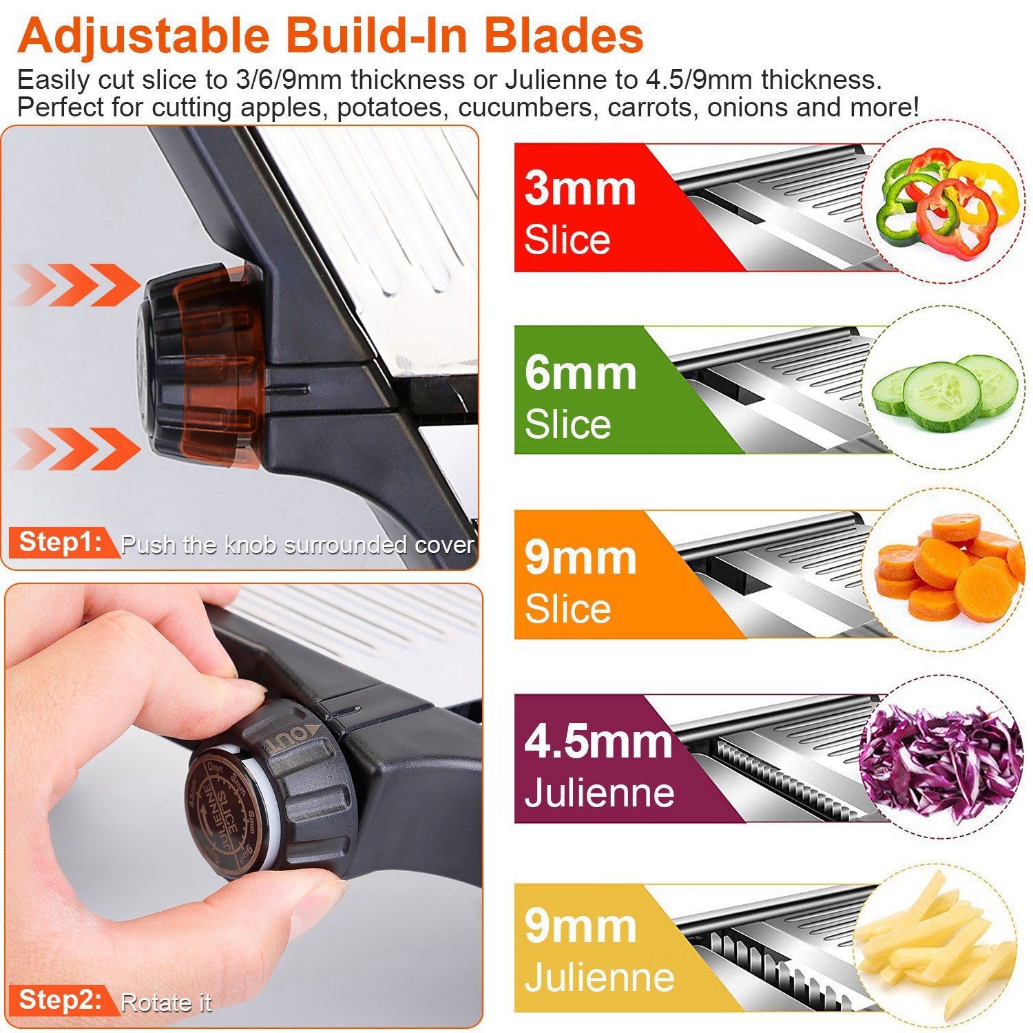 1Pc Mandoline Food Slicer Stainless Steel Vegetable Cutter
