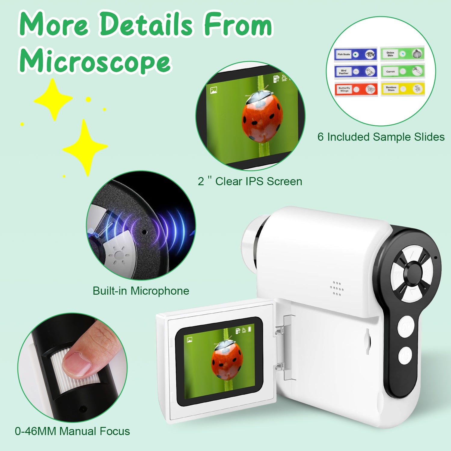 1Pc 3 In 1 Kids Microscope Telescope Cameras