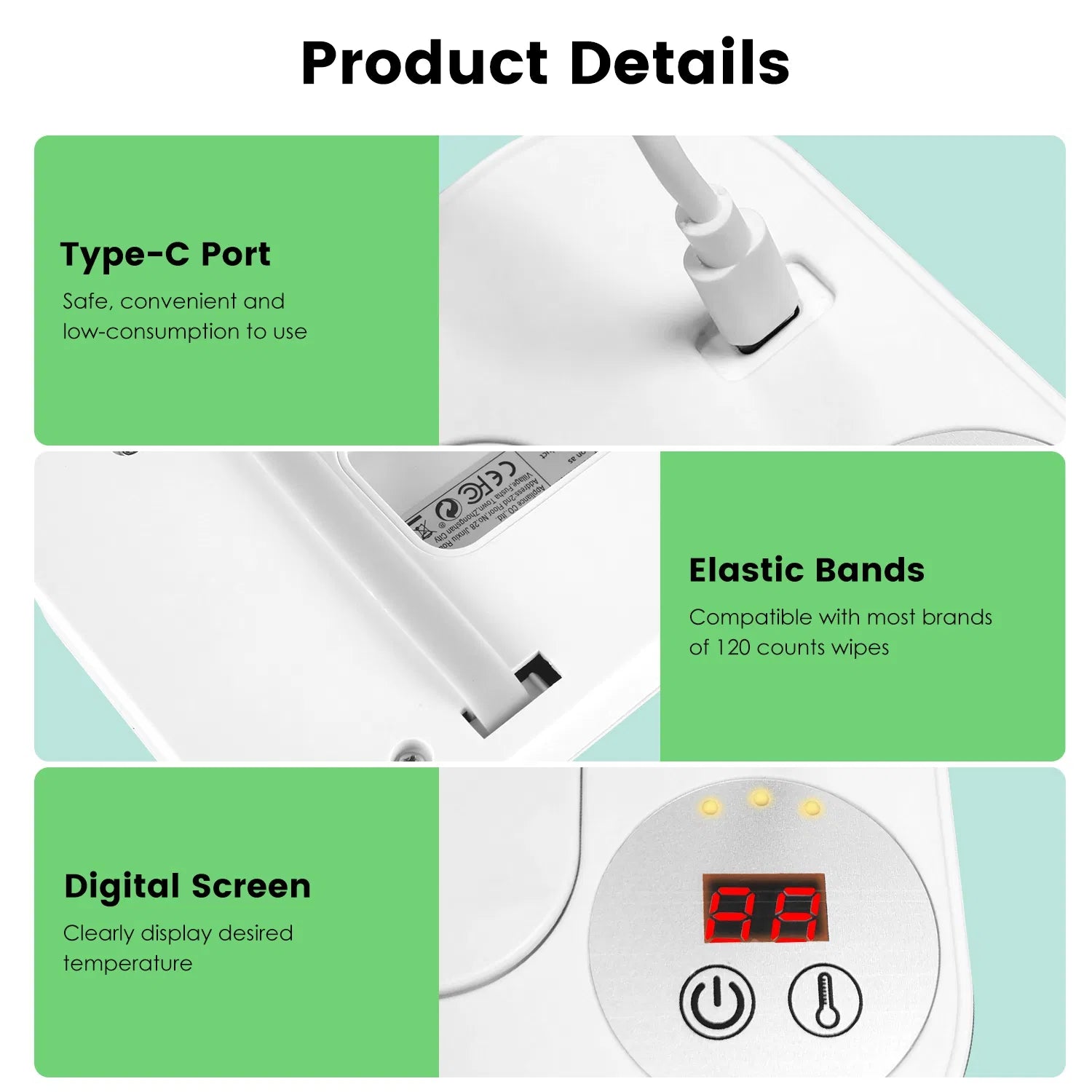 Baby Wipe Warmer With 3 Temperature Settings