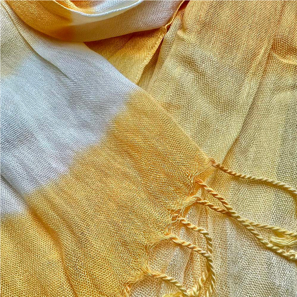 Yellow Printed Viscose Scarf