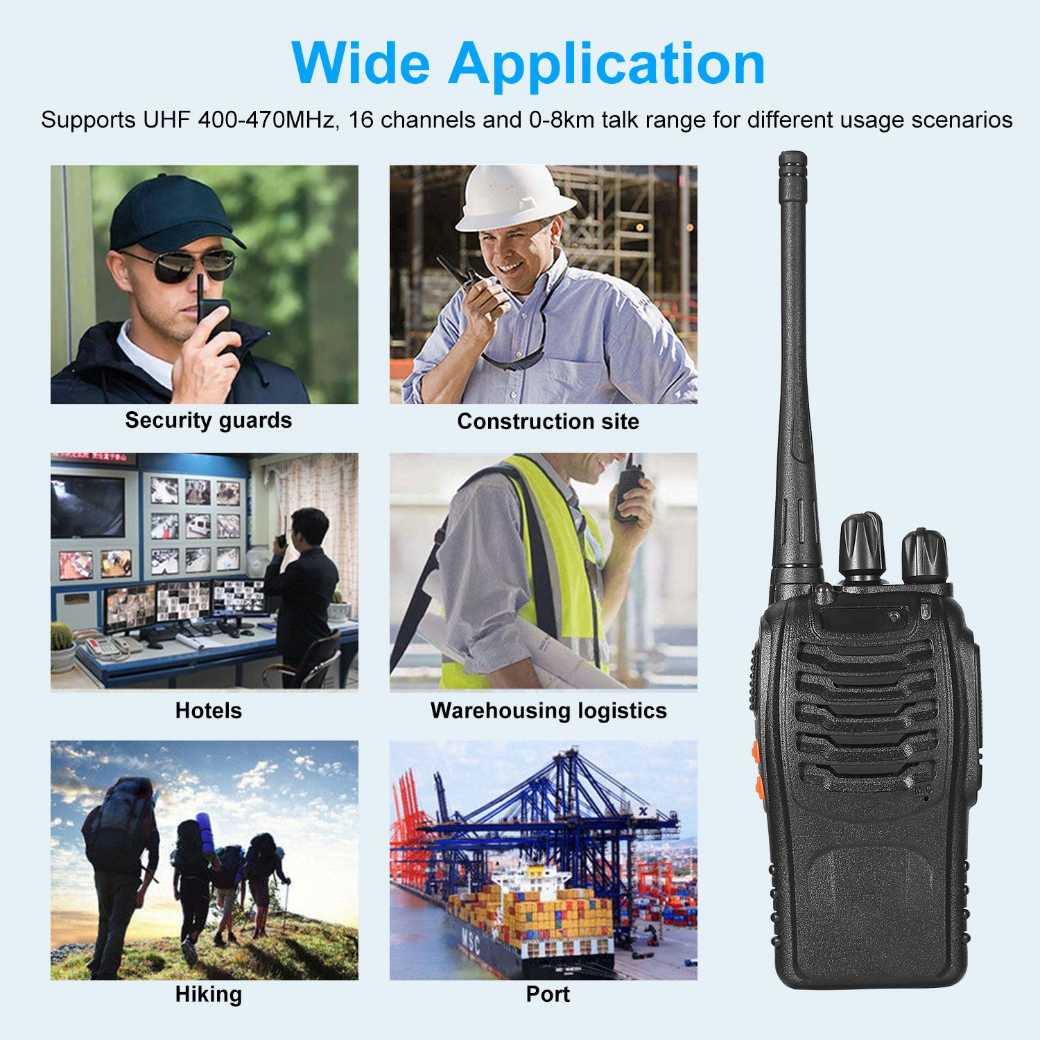 Two Way Radio UHF 16CH 400-470MHZ Long Range