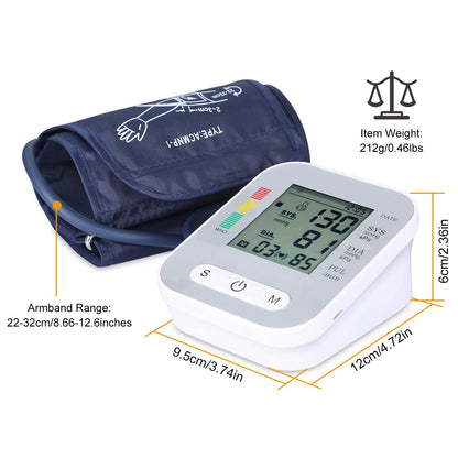 1Pc Digital Arm Blood Pressure Monitor with Voice