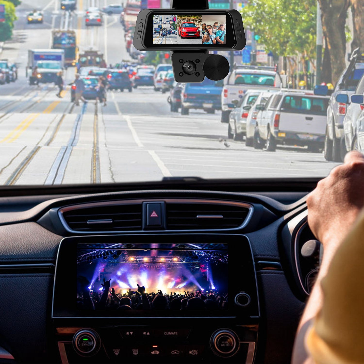 1080P FHD 3 Channel Wi-Fi Dash Cam